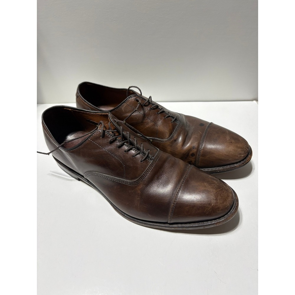 Allen Edmonds Park Avenue Oxford Shoes Mens Brown Leather Cap Toe Dress Shoes